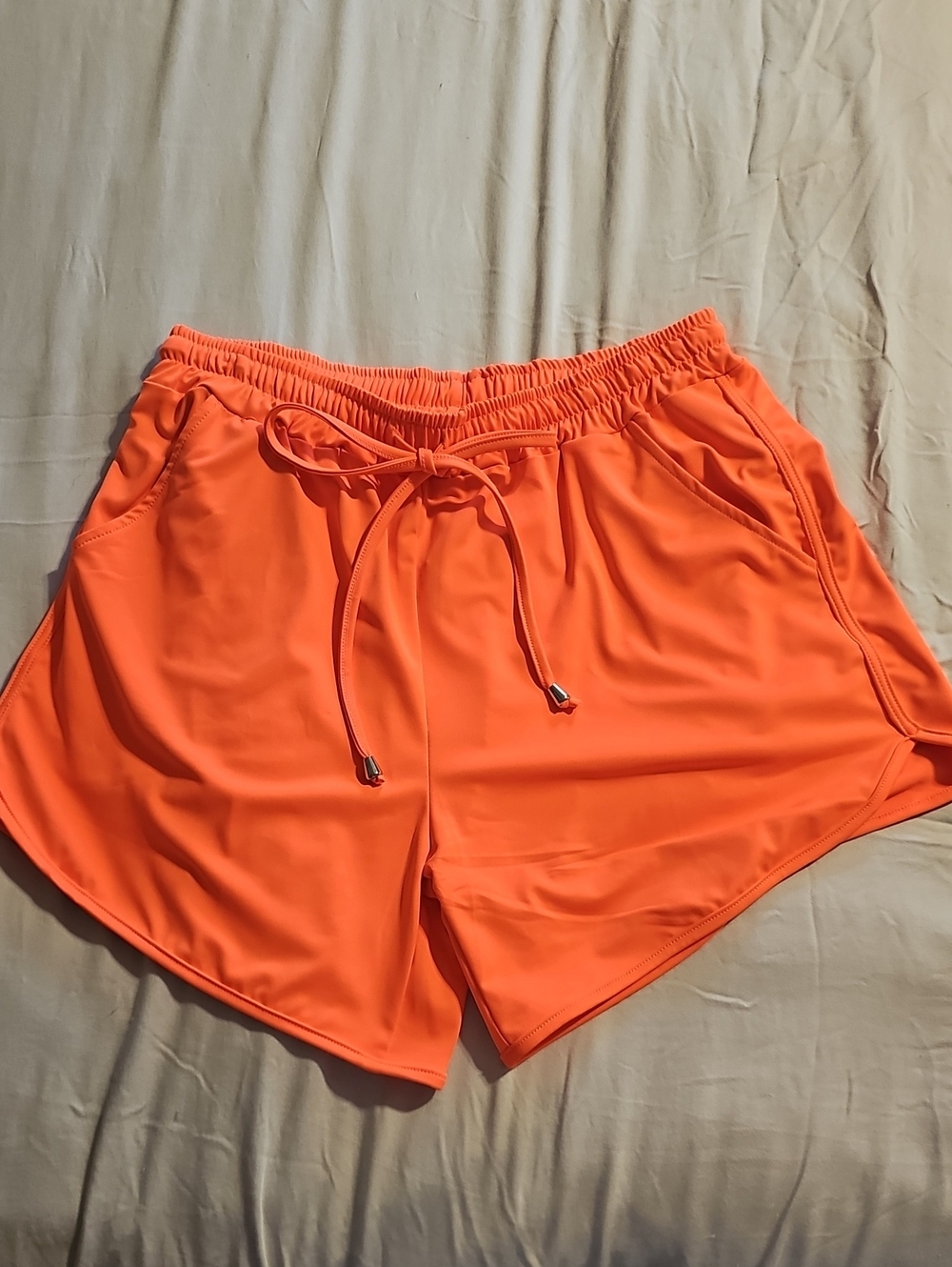 Women's Active Drawstring Shorts - Bright Orange